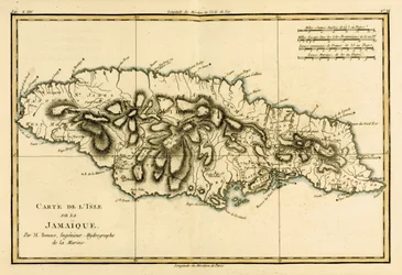 The Island of Jamaica, z „Atlasu Wszystkich Znanych Części Globu Ziemskiego” Guillaume